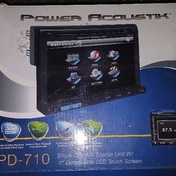 USED 'POWER ACOUSTIK' 'PD-710' Single-Din MULTIMEDIA UNIT w/ 7" TOUCHSCREEN DISPLAY