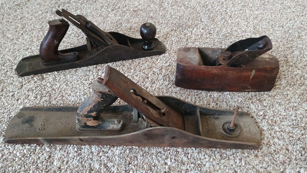 3 vintage wood working planes tools Bailey selling entire lot see our other great vintage art antiques Sports jewelry fishing lures furniture Collect