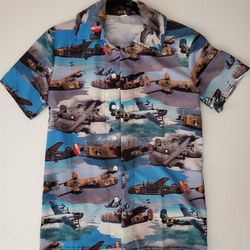 Airplane Shirt WWII Hawaiian Style B-24 Bomber warbirds