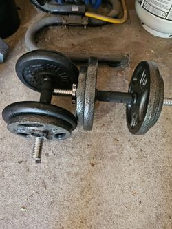 Pair 30lbs dumbbells with adjustable handles