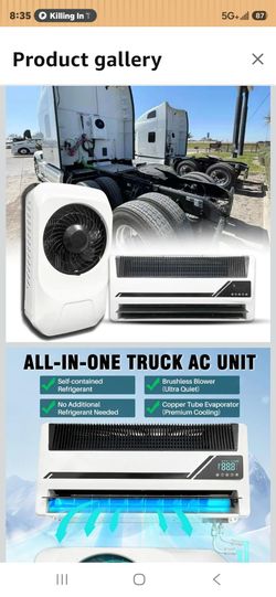 Mieligo 12V Truck Air Conditioner 10000BTU, Mini Split 12 Volt Air Conditioner,Pre-charged Refrigerant and Brushless Fan, APU DC AC for Semi-Truck Cab