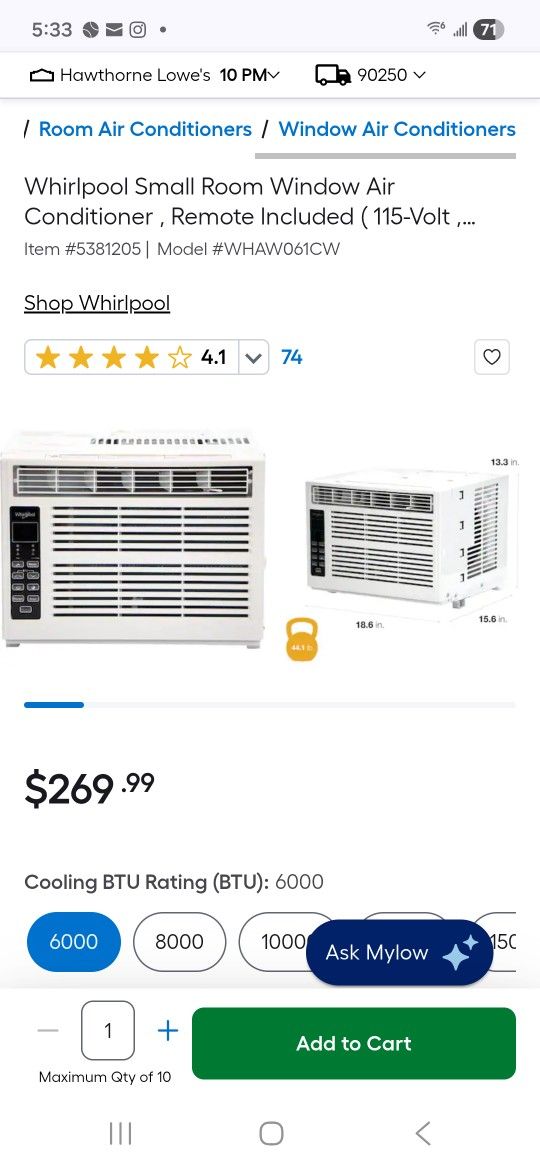 Whirlpool Window Air Conditioner