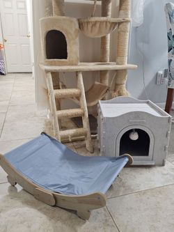 Bundle - Cat condo, kitty bed , hammock