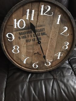 Unique whiskey barrel clock