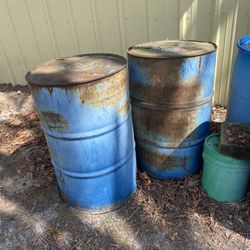 Old Oil Metal Barrels