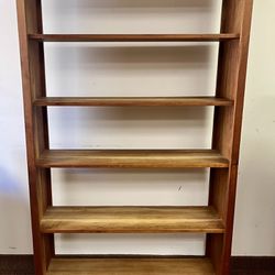 6’ Solid Wood 5 Shelf Bookcase. Bookshelf with Open Back. 