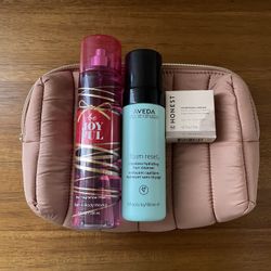 Makeup Bag And Products — AVEDA, Honest, Bath & Body Works 