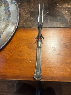 Antique Silverplate Meat Carving Fork