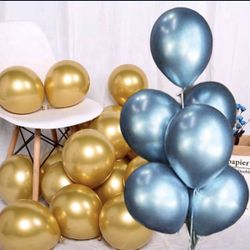 Gold Metallic Chrome Latex Balloons, 50 Pack 12 inch Round Helium Balloons for Graduation Birthday Party Decorations