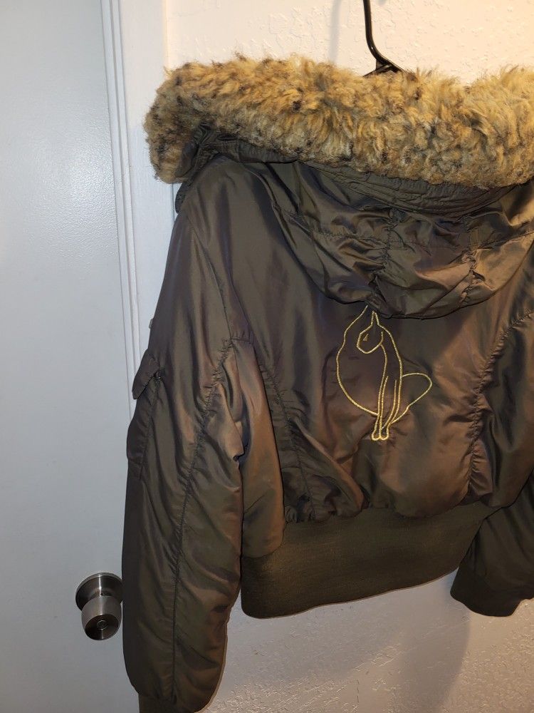 Women's Authentic Baby Phat Coat W/ Fur Hood