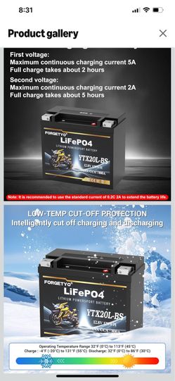 Battery lithium motorcycles atv utv jetski