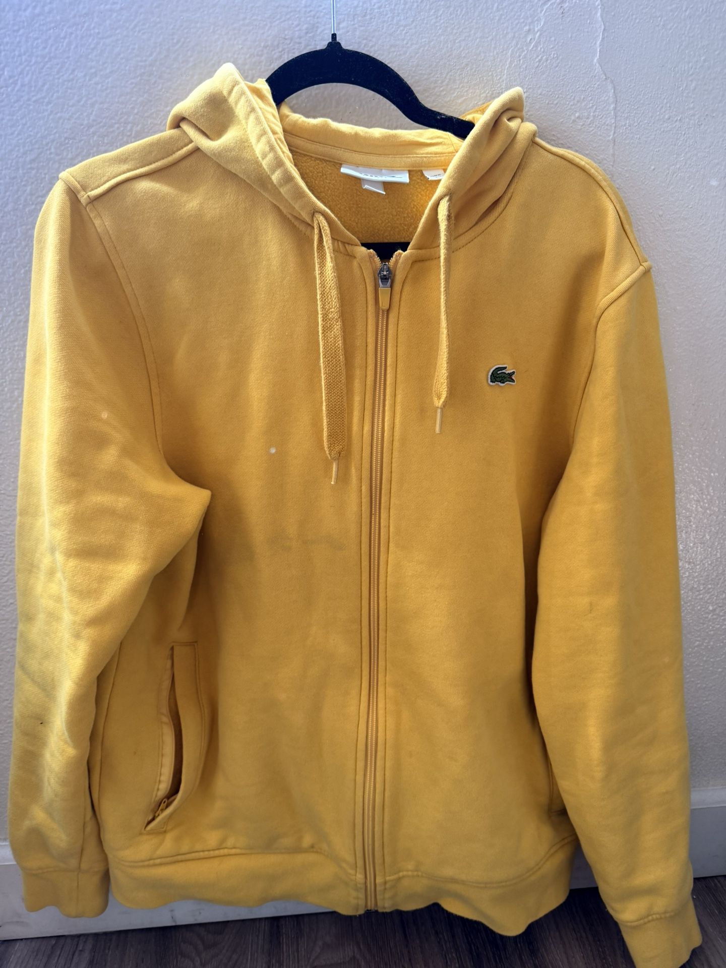 Lacoste Zip Up Yellow Hoodie