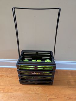 Ballport Tennis Ball Basket Hopper with 51 used balls