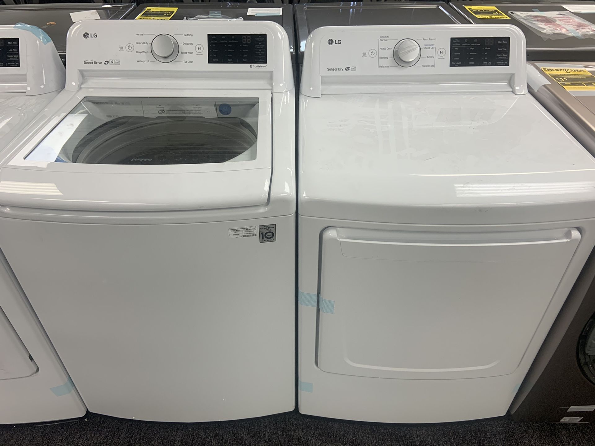 New lg top load washer and dryer