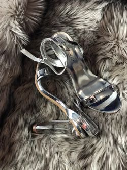 Silver Clear Heels size 7