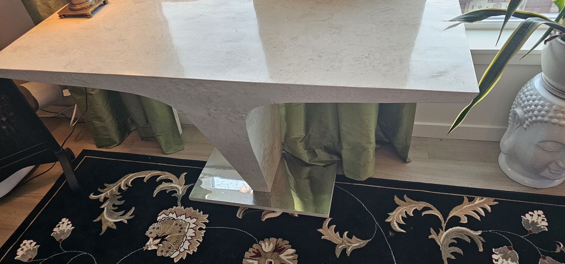 Travertine Console Table