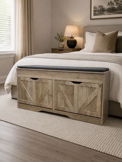 Shoe cabinet bench with 2 flip drawers