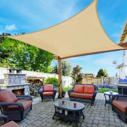 10'x13' Sun Shade Sail Blue Rectangle Canopy Sail Shade Cloth for Patio Garden Outdoor Backyard