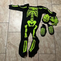 Green Skeleton Halloween Costume Set