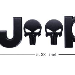 Punisher Badge 3D Car Emblem - Black For JEEP