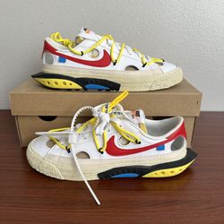 NEW Nike Blazer Low Off White University Red Yellow Black Blue Size 6