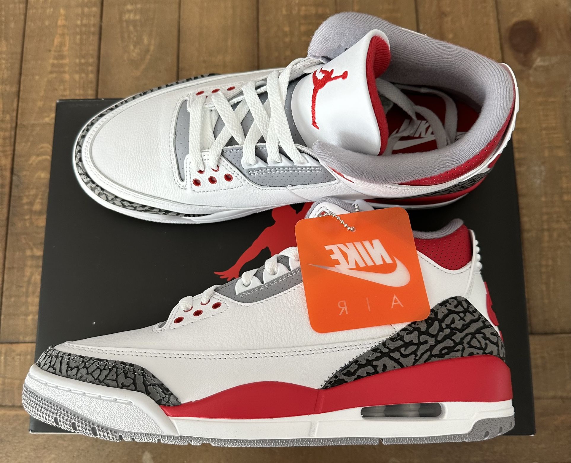 Jordan 3 Retro Fire Red Mens Size 9