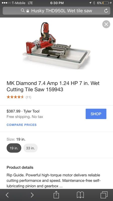 Husky Thd950l Wet Tile Saw For In Lewisville Tx Offerup