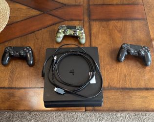 Used Sony PS4 Slim Console with 3 Controllers