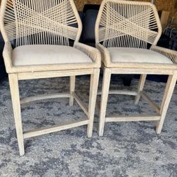 Loom 26" Taupe White Rope and Natural Gray Counter Stool *Set of 2