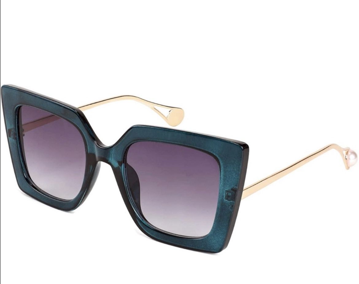 Blue Cat Eye Shades with Pear Design- Brand New