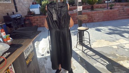 Small Faux Leather black dress
