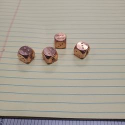 Copper Dice, Total Weight 1.8 Onces Pure Copper