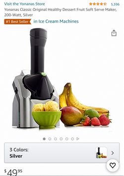 Yonanas Classic Fruit Soft Serve Maker, Silver