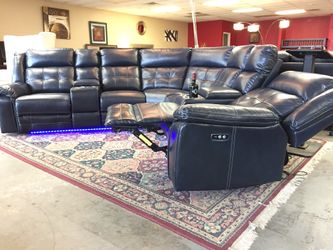 BRAND NEW 3 PIECE POWER RECLINE SECTIONAL SOFA WITH LED LIGHTS