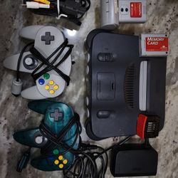 Nintendo 64 Console Bundle – 2 Controllers + Expansion Pak + Rumble/Mem Pak – Tested

