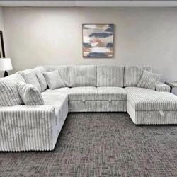 Brand new corduroy sectional with storage- shop now pay later