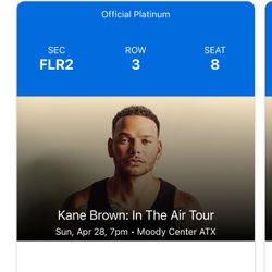 Kane Brown Concert Tickets For The Moody Center On April 28