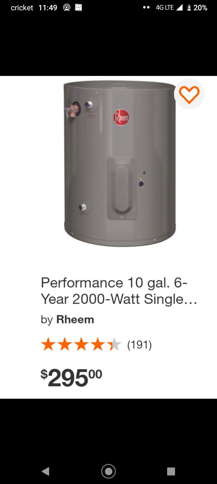 π₯π₯π₯ HOT WATER TANKS BRAND NEW SCRATCH AND DENT 10 Gal Electric Tank
