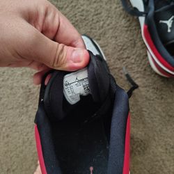 Jordan 1 Low Tops Red And White And Black 10.5