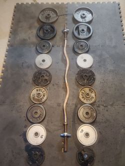 Standard Curl Weight Set 118lbs all together read Description below