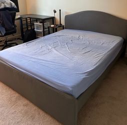 IKEA full size gray cloth frame