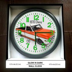 Glow In The Dark VW Volkswagen Chevrolet Chevelle Ford Torino Harley Davidson Glow In Dark Wall Clock 