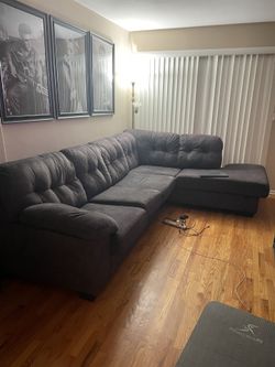 Ashley Furniture Grey Suede Sectional