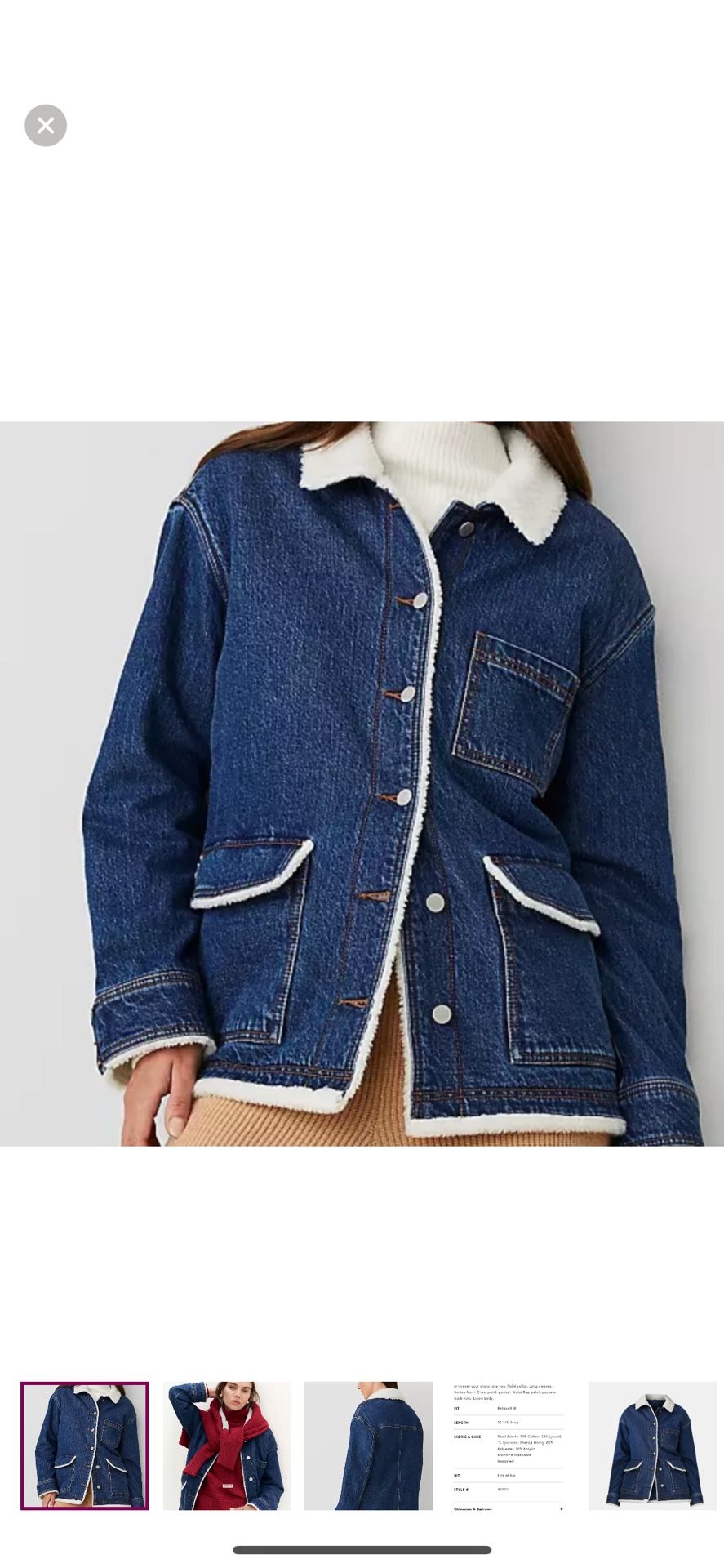 Ann Taylor chore Work Jacket Sz Medium Denim Carpenter Women’s