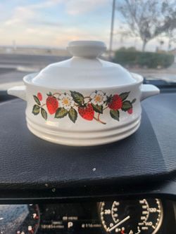 Vintage Ceramic Casserole Dish with Lid