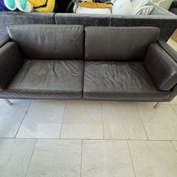 IKEA SÄTER 2.5-seat sofa Dark Brown Faux Leather. Article #801.194.63