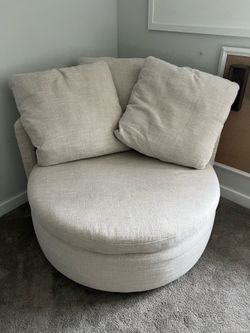 Dania Avy Cuddler Swivel Chair with 3 Large Back Pillows
