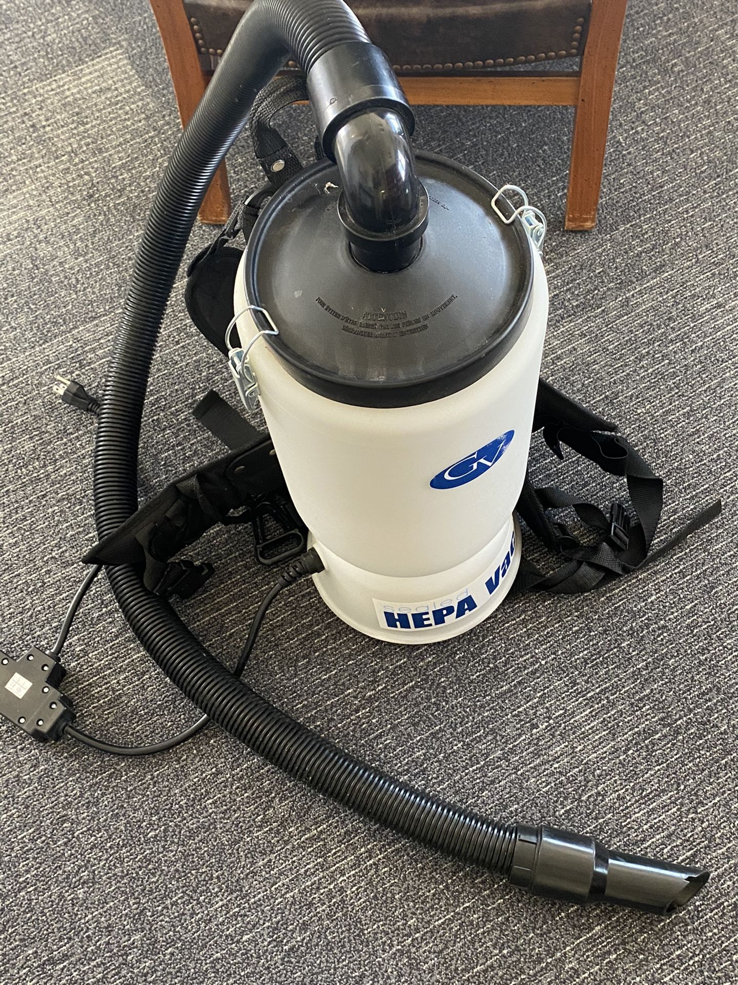 GV 6 Quart HEPA Backpack Vacuum - Commercial
