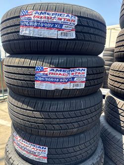 205/60/16 american #4 new tires installed and balanced 40,000 Miles Warranty