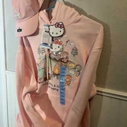 Hello Kitty hoodie and LA adjustable hat. 